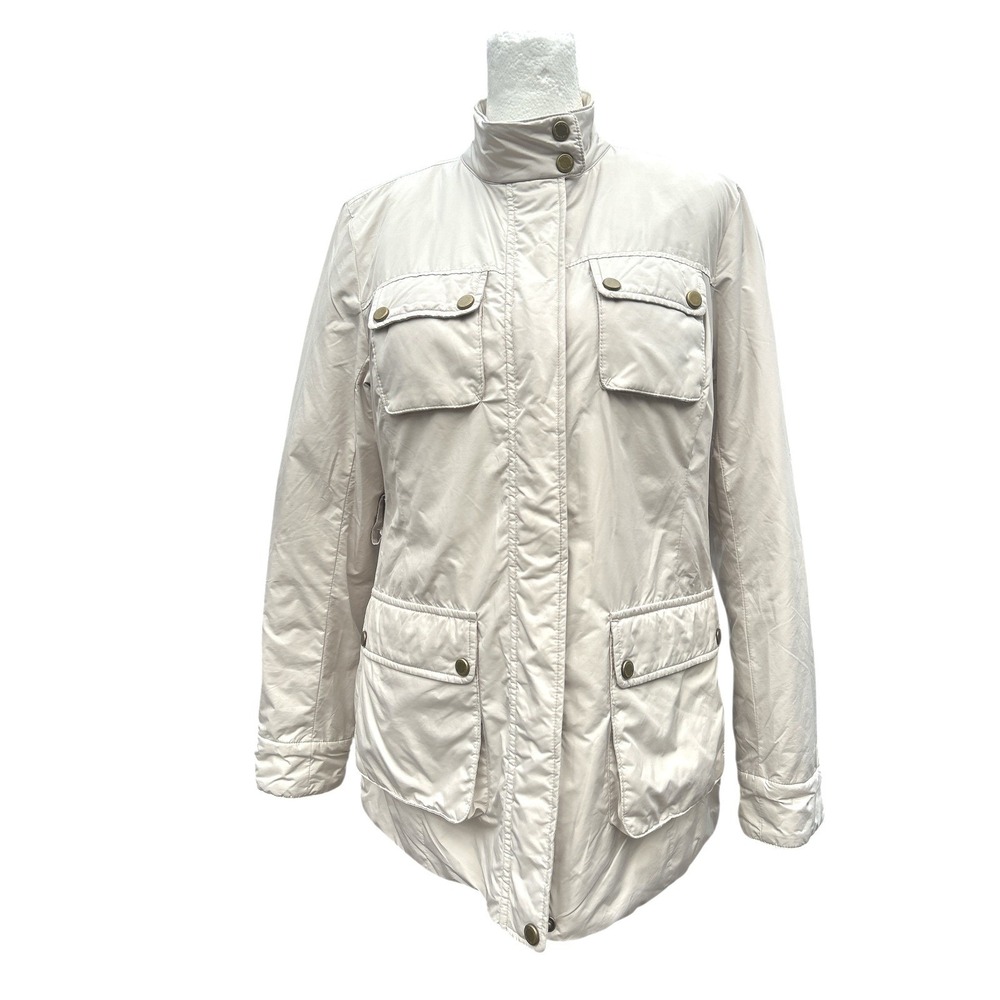 Liz Claiborne Beige Thinsulate Lightweight Field Jacket Quilt Lining Size Small‎